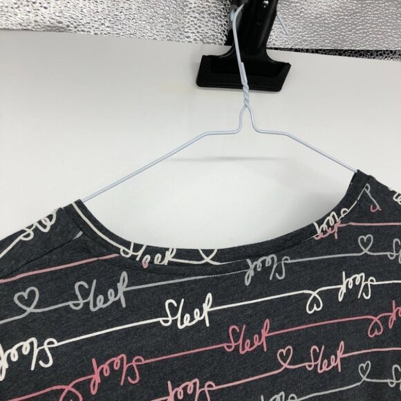 Sleep Well grey sleep script short muumuu pajama dress  size 10 - Picture 10 of 15